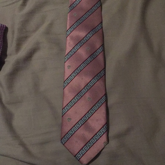 Versace tie, pink with logo - Picture 1 of 2